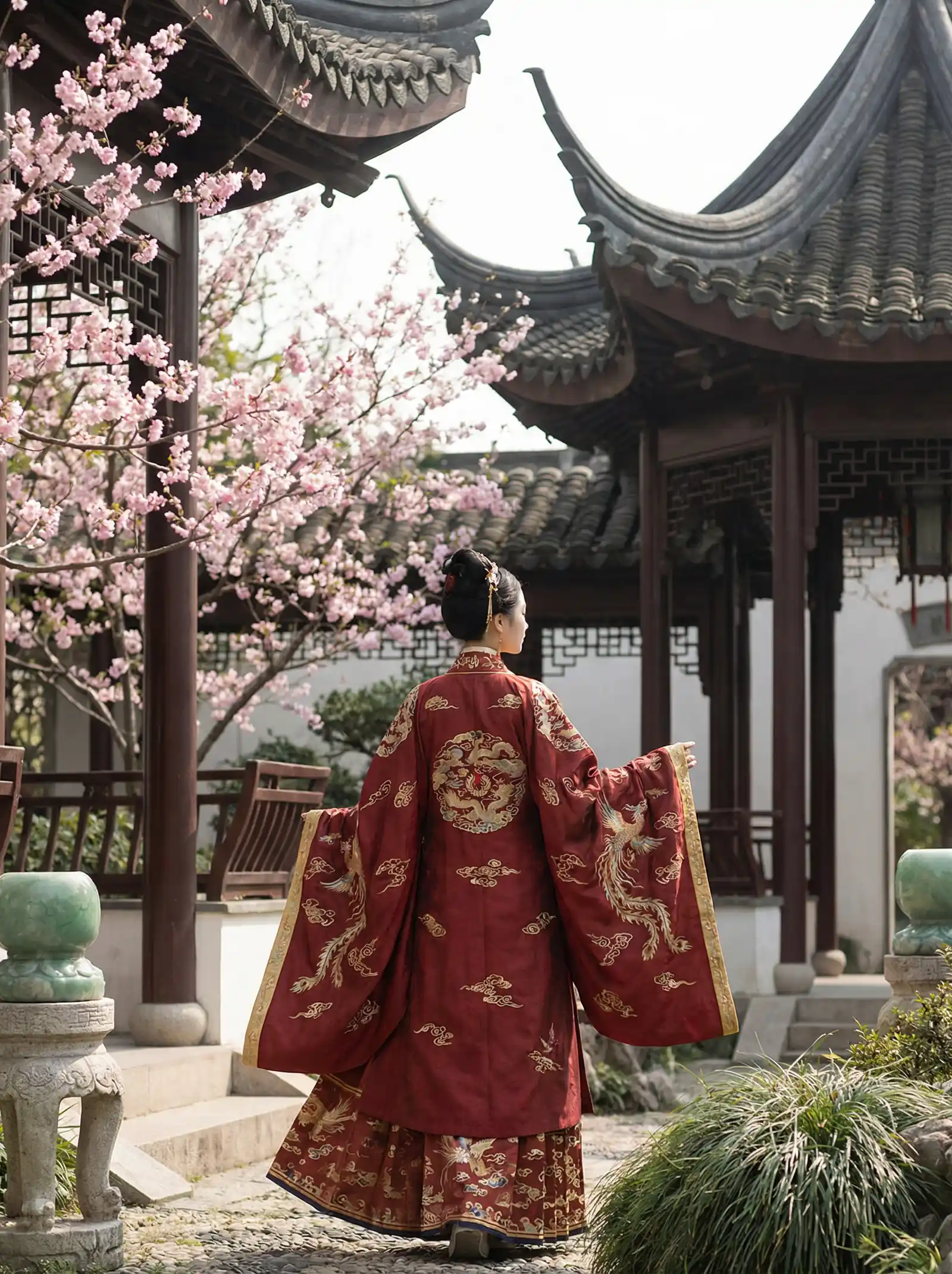 奥特曼为什么下架 明制汉服红色凤凰刺绣